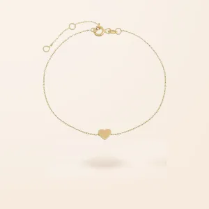 14K Gold Mini Heart Bracelet