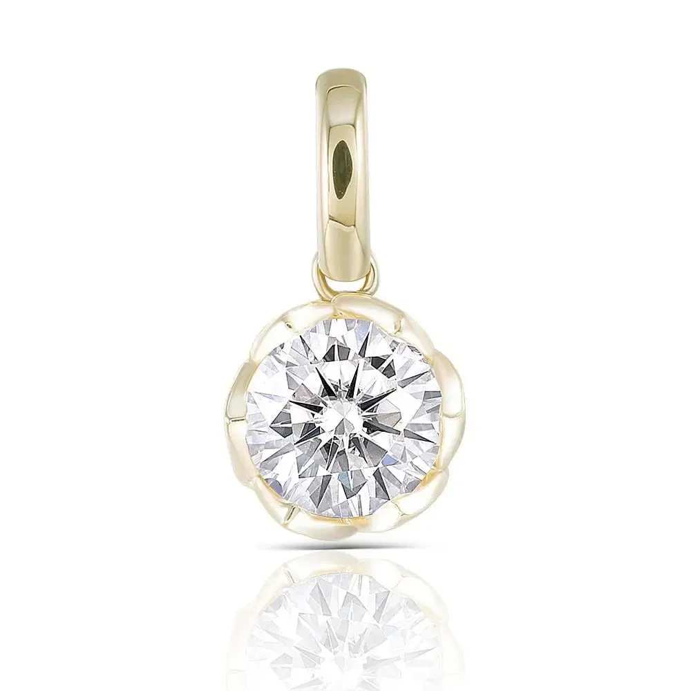 14k Yellow Gold Moissanite Necklace 1ct