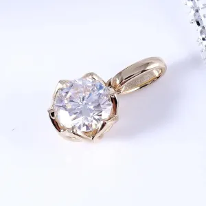 14k Yellow Gold Moissanite Necklace 1ct