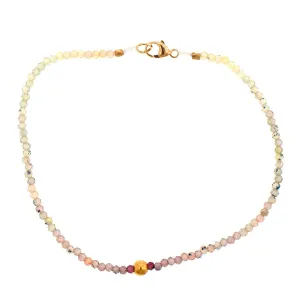 18K Yellow Gold Sapphire Beaded Bracelet