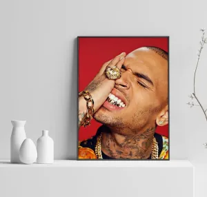 Chris Brown Poster, Chris Brown Canvas, Home Decor, Wall Art, Music Poster, Custom Poster, Canvas Poster, Rolled Canvas, Home Decoration