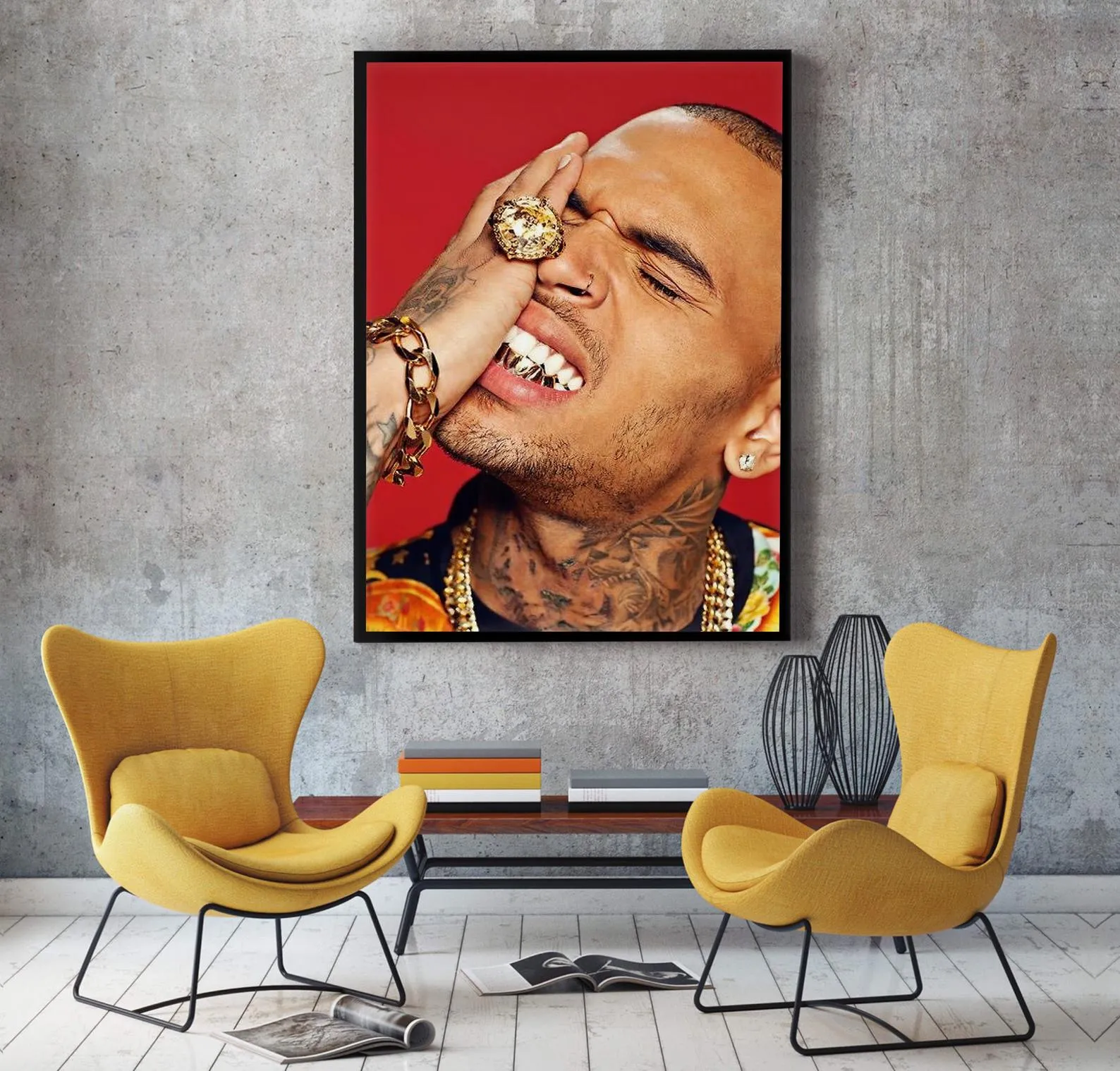 Chris Brown Poster, Chris Brown Canvas, Home Decor, Wall Art, Music Poster, Custom Poster, Canvas Poster, Rolled Canvas, Home Decoration