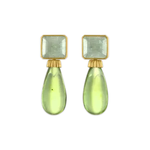 Green Beryl and Amber Canthus Earrings