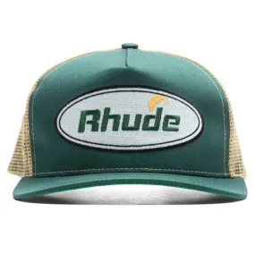 Green and White Moonlight Trucker Cap