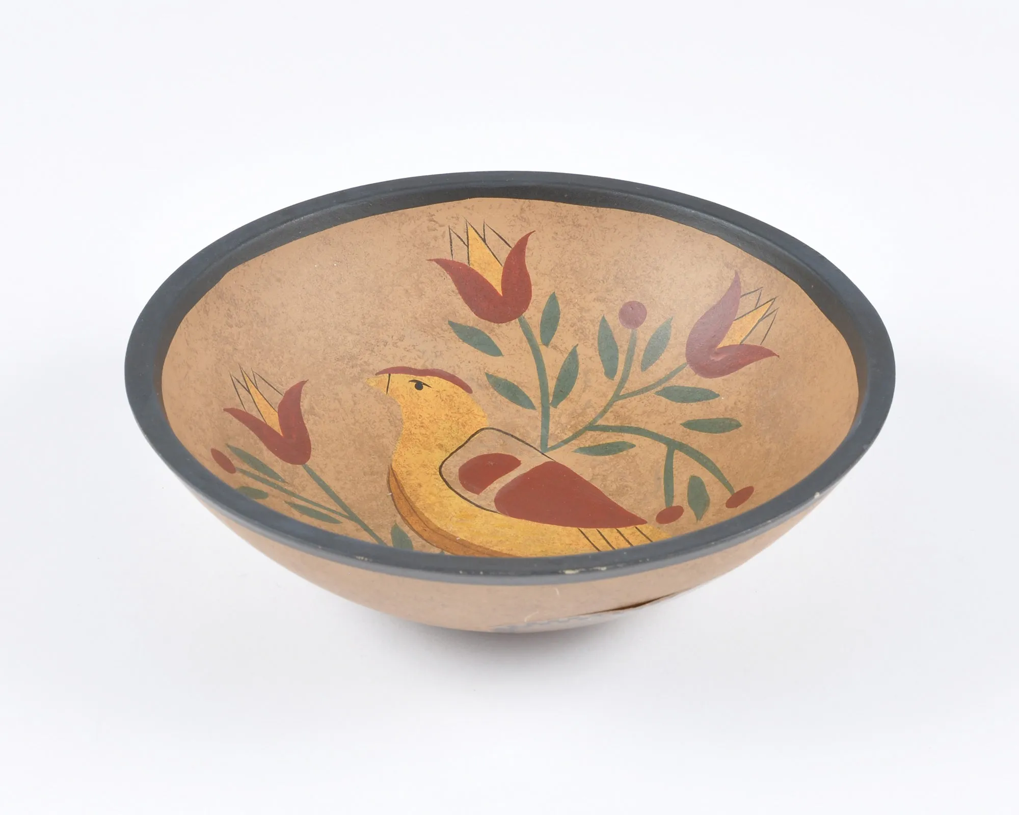 Vintage Home Decor-Old Wooden Primitive Turned Bowl-Solid Wood Dutch Folk Art-Small-Farmhouse Décor