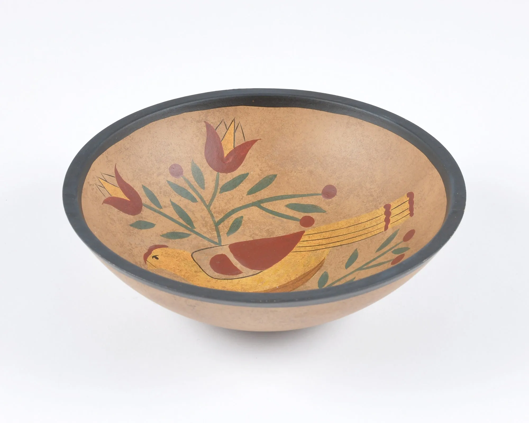 Vintage Home Decor-Old Wooden Primitive Turned Bowl-Solid Wood Dutch Folk Art-Small-Farmhouse Décor