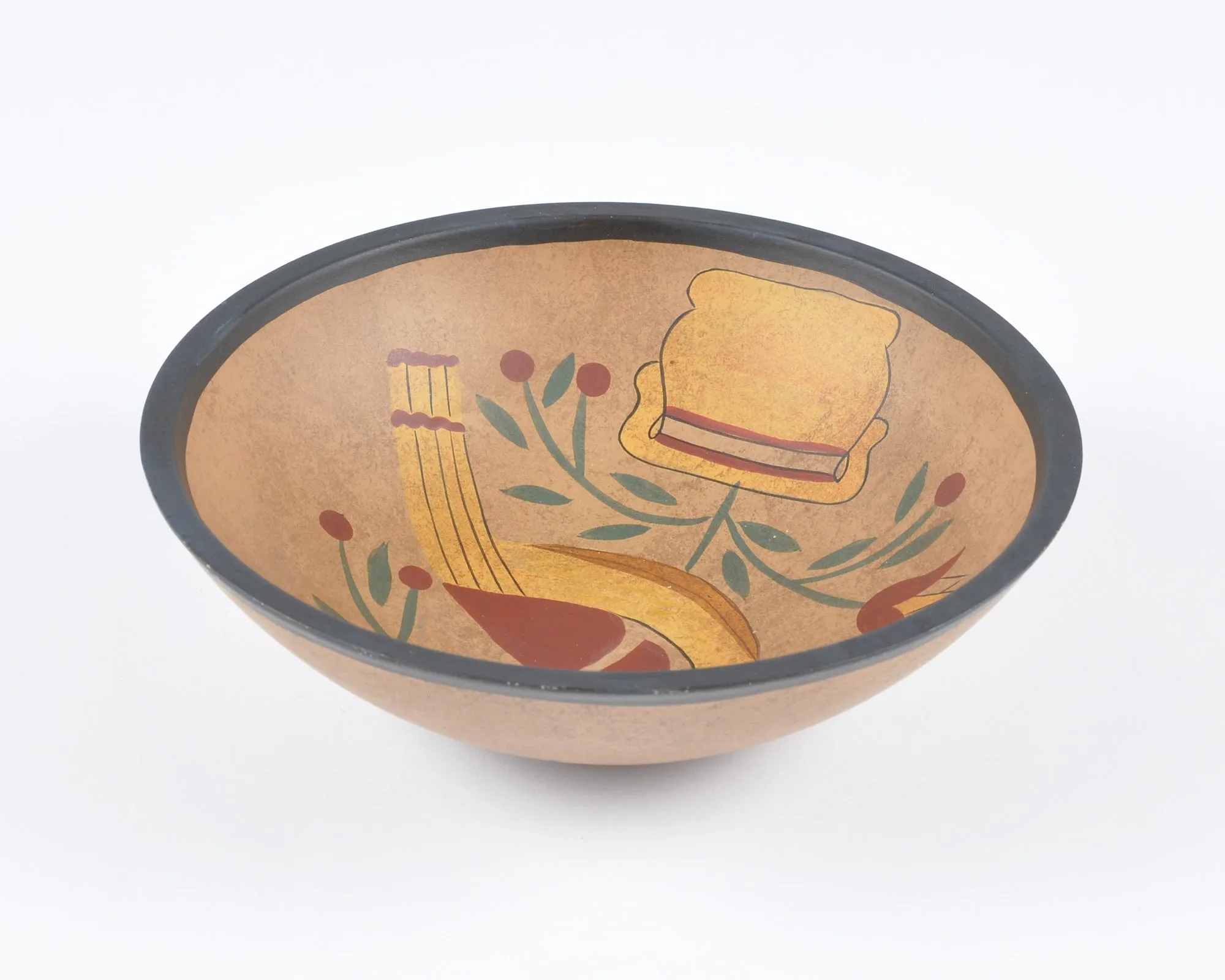 Vintage Home Decor-Old Wooden Primitive Turned Bowl-Solid Wood Dutch Folk Art-Small-Farmhouse Décor